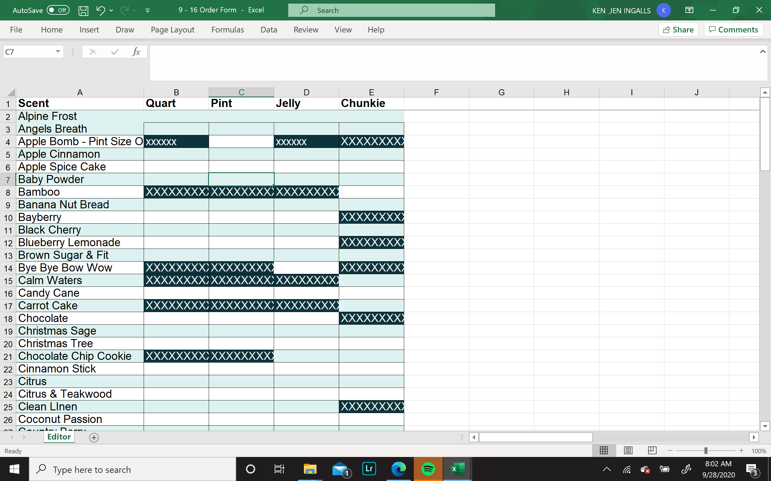 Spreadsheet widget repeat header rows